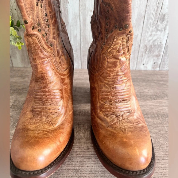 Dan Post Cowboy Cowgirl Leather Boots Size 6 - Picture 3 of 7